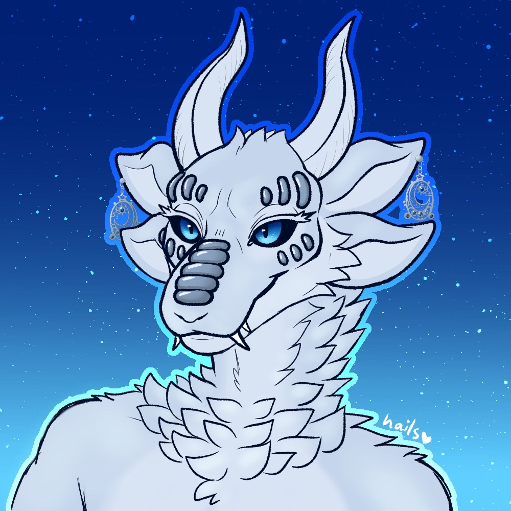 art of one of my fursonas by my friend hails