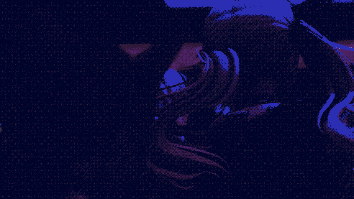 photo i took of mayo from behind, the lighting of the screen above us casting down on them