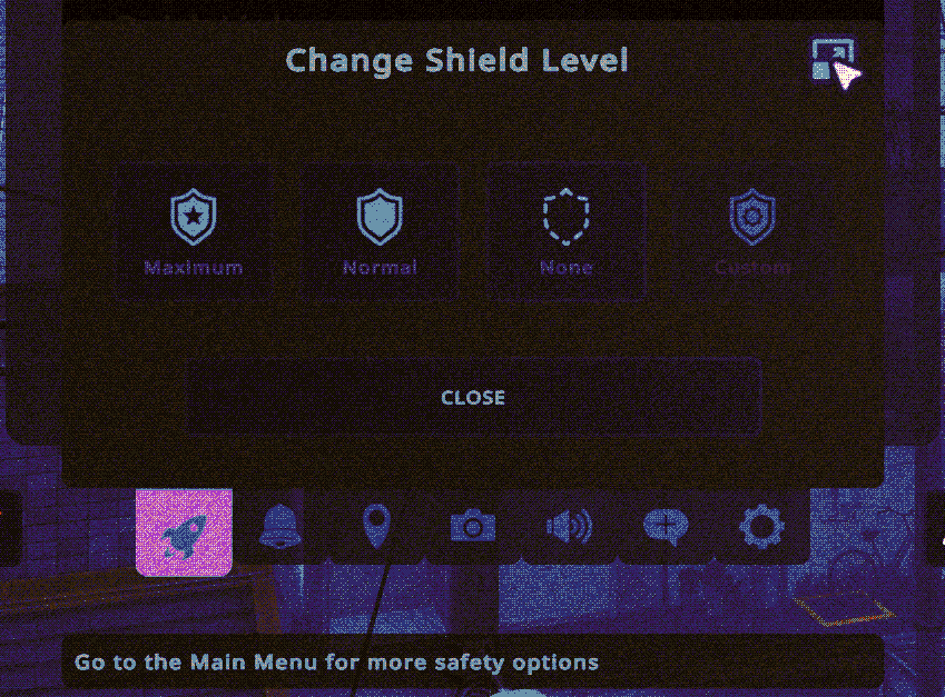 VRChat small menu popup